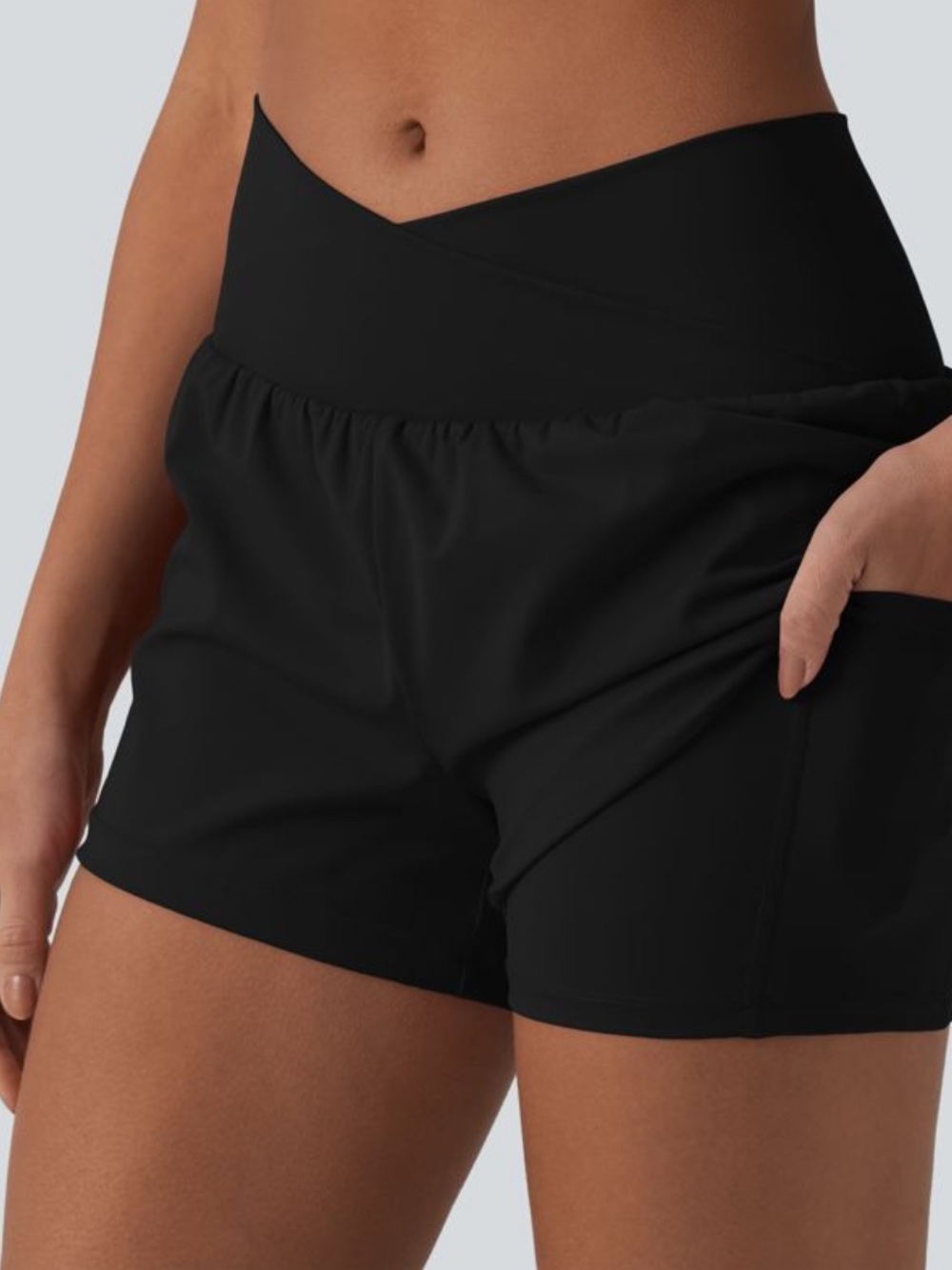 Halara High-Rise yoga short with Pocket & athletic lining